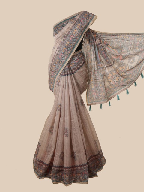 

Pothys Brown & Black Ethnic Motifs Art Silk Saree