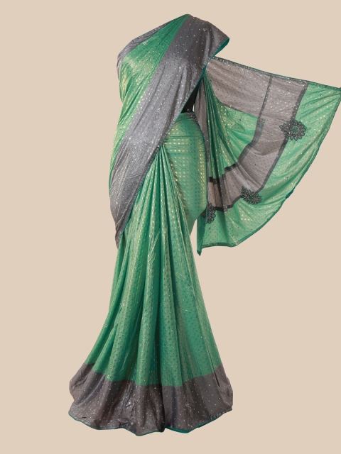 

Pothys Green Beads and Stones Saree