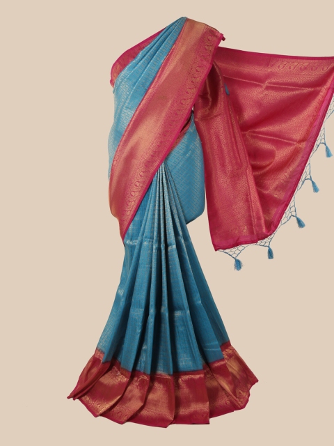 

Pothys Blue Ethnic Motifs Zari Jute Silk Saree