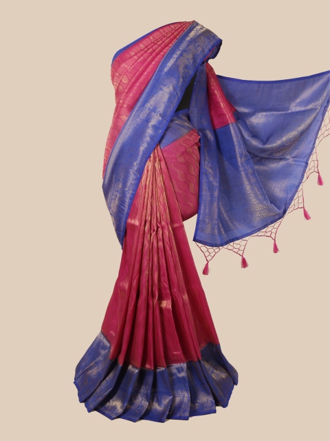 

Pothys Pink Ethnic Motifs Zari Jute Silk Saree