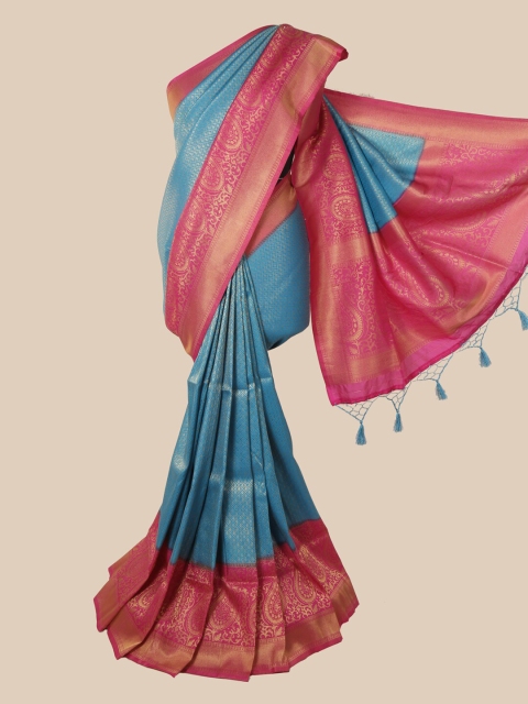 

Pothys Blue Ethnic Motifs Zari Jute Silk Saree
