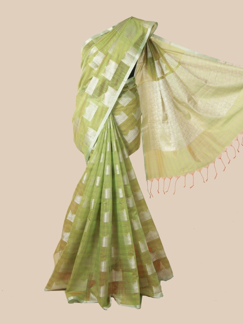 

Pothys Green Ethnic Motifs Zari Jute Cotton Saree