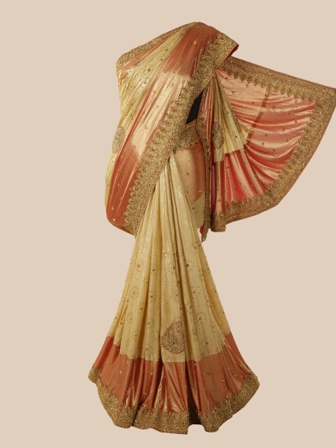 

Pothys Gold-Toned Ethnic Motifs Beads and Stones Saree