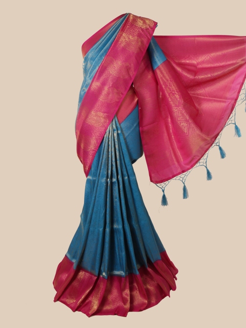 

Pothys Blue Ethnic Motifs Zari Jute Silk Saree