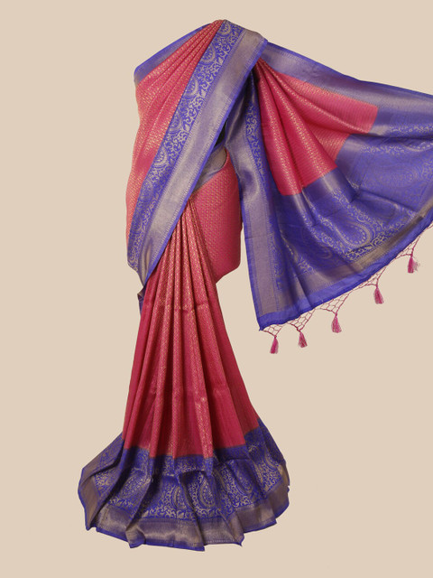 

Pothys Pink Ethnic Motifs Zari Jute Silk Saree