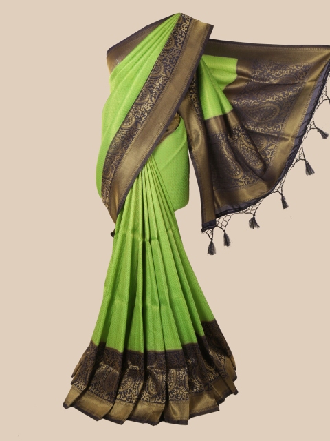

Pothys Green Ethnic Motifs Zari Jute Silk Saree