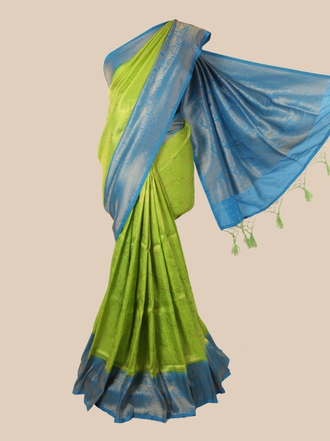 

Pothys Green Ethnic Motifs Zari Jute Silk Saree