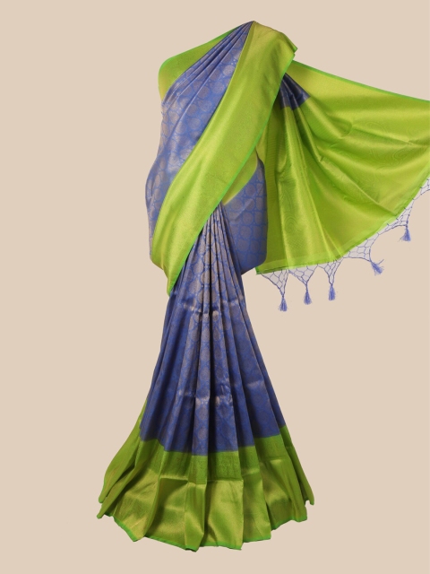 

Pothys Blue & Green Ethnic Motifs Zari Jute Silk Saree