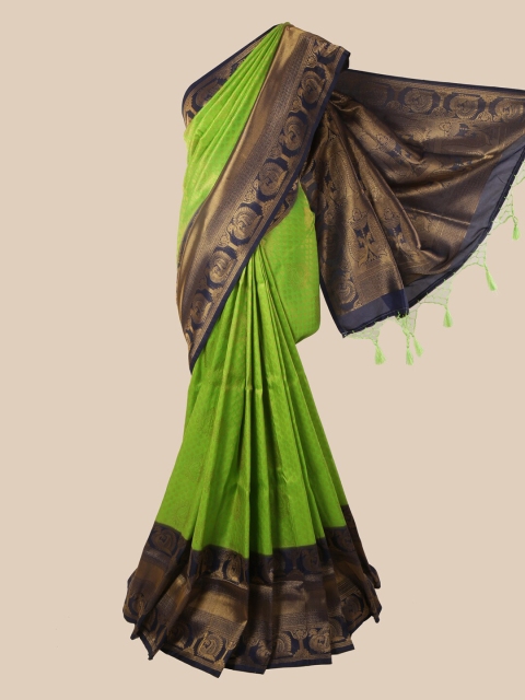 

Pothys Green Ethnic Motifs Zari Jute Silk Saree