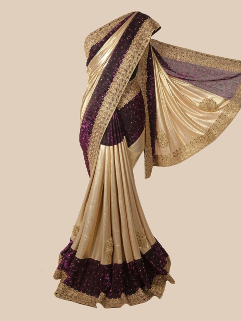 

Pothys Gold-Toned Ethnic Motifs Beads and Stones Saree