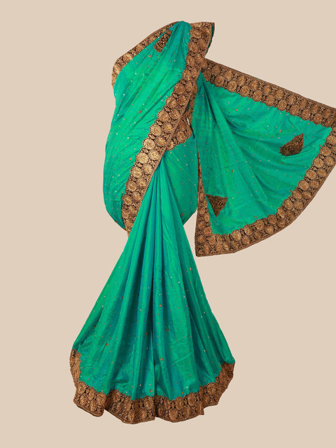 

Pothys Green Embellished Art Silk Saree
