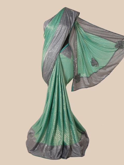 

Pothys Green Beads and Stones Saree