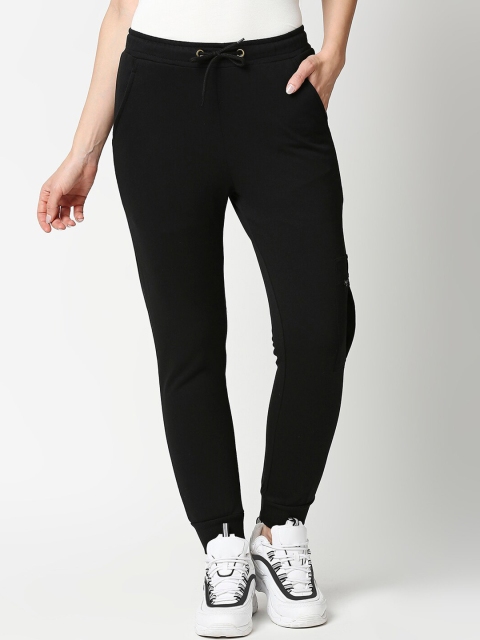 

Bewakoof Women Black Solid Cargo Joggers