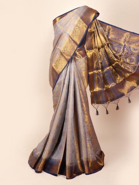 

Pothys Grey Woven Design Banaras Silk Saree