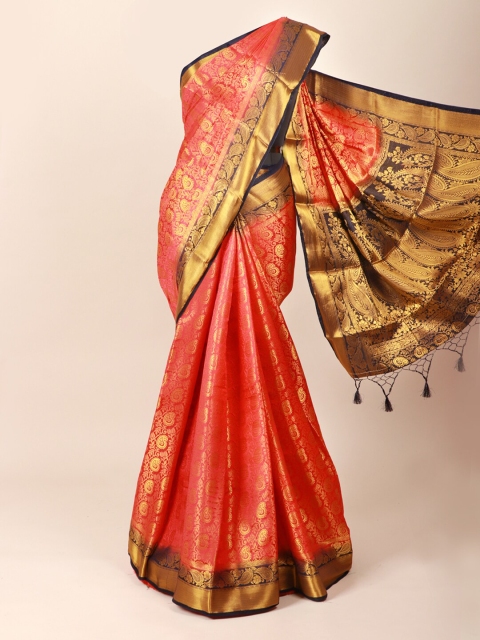 

Pothys Pink & Gold-Coloured Ethnic Motifs Zari Art Silk Saree