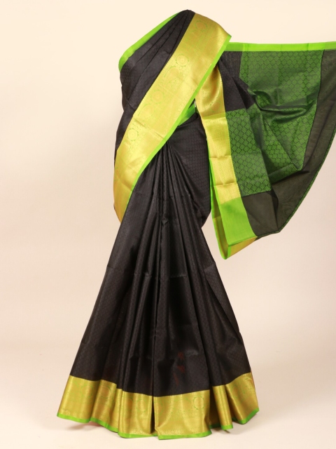 

Pothys Black & Green Ethnic Motifs Zari Saree