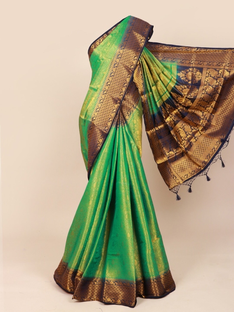 

Pothys Green Woven Design Banaras Silk Saree