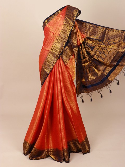 

Pothys Red & Gold-Coloured Ethnic Motifs Zari Art Silk Saree