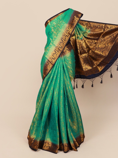 

Pothys Green Woven Design Banaras Silk Saree
