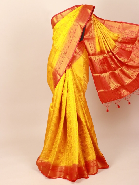 

Pothys Yellow Woven Design Art Silk Saree With Tasseled Pallu