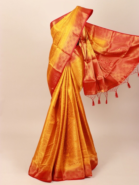 

Pothys Mustard Ethnic Motifs Zari Art Silk Saree