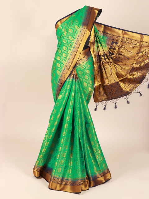 

Pothys Green & Gold-Coloured Ethnic Motifs Zari Art Silk Saree