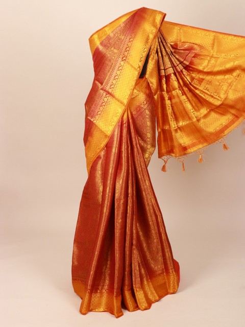 

Pothys Maroon & Gold-Coloured Ethnic Motifs Zari Art Silk Saree