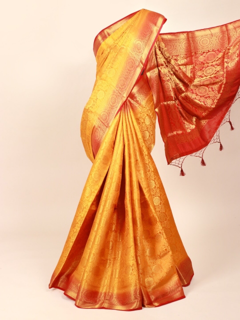 

Pothys Mustard Yellow Woven Design Art Silk Saree