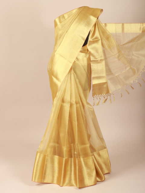 

Pothys Gold-Toned Cotton Blend Saree