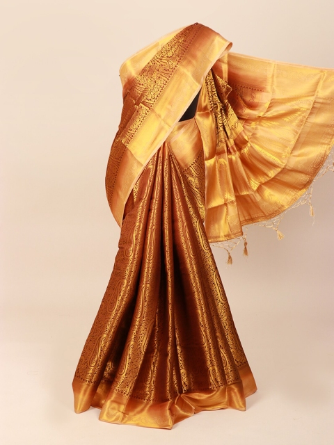 

Pothys Brown Ethnic Motifs Zari Art Silk Saree