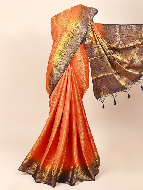 

Pothys Orange Woven Design Art Silk Saree