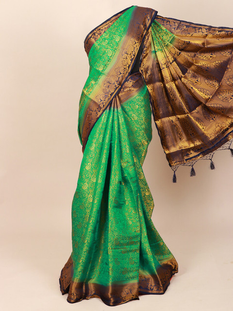 

Pothys Green Ethnic Motifs Zari Art Silk Saree