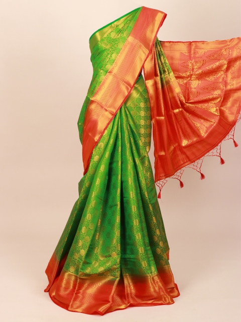 

Pothys Green Woven Design Banaras Silk Saree