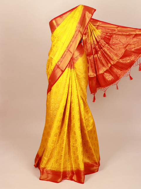 

Pothys Yellow Ethnic Motifs Zari Art Silk Saree