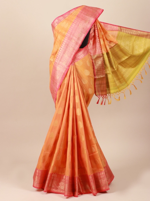 

Pothys Peach-Coloured Woven Design Saree