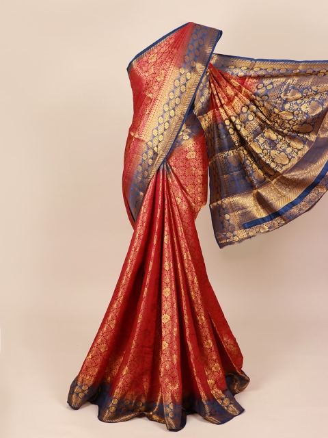 

Pothys Maroon & Gold Woven Design Art Silk Saree With Tasseled Pallu
