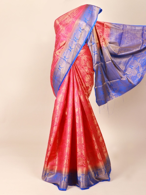 

Pothys Magenta & Blue Ethnic Motifs Zari Art Silk Saree