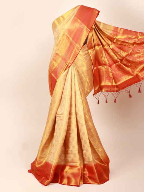 

Pothys Cream-Coloured Ethnic Motifs Zari Art Silk Saree