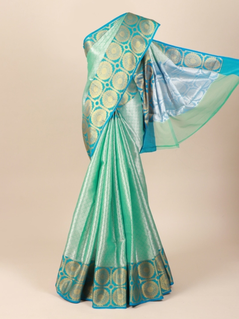 

Pothys Green & Blue Ethnic Motifs Zari Saree