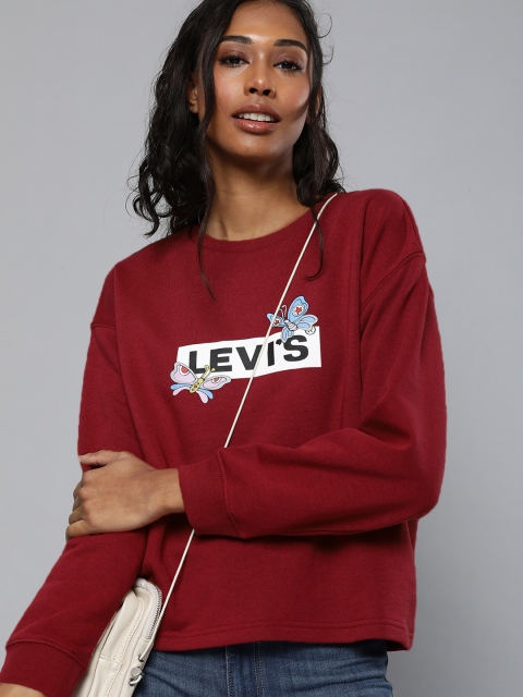 

Levis Women Red Logo Printed Sweatshirt