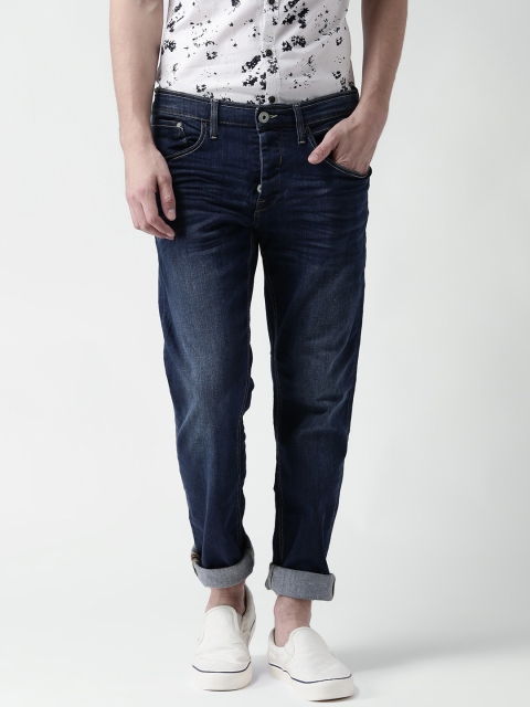 

BLEND Men Navy Low-Rise Stretchable Jeans, Navy blue