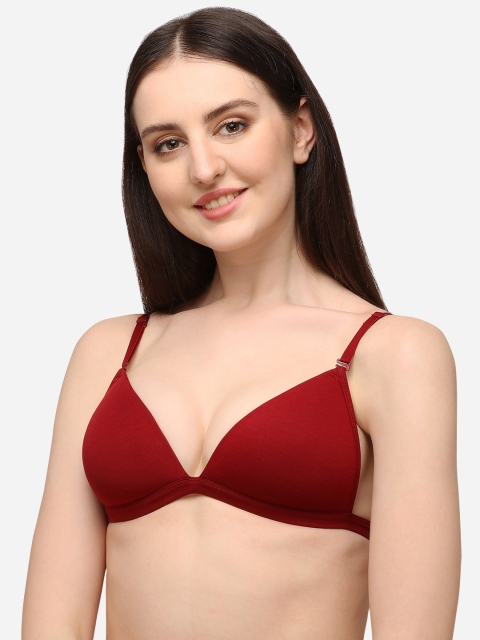 

Lenissa Maroon T-shirt Bra Half Coverage Lightly Padded L-109