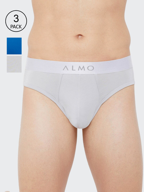 

Almo Wear Men Pack Of 3 Solid Organic Cotton Slim Fit Basic Briefs - Fabio-B-GBCB, Grey