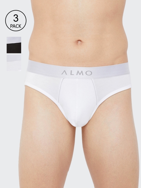 

Almo Wear Men Pack of 3 Solid Slim-Fit Organic Cotton Briefs Fabio-B-BWG, Black