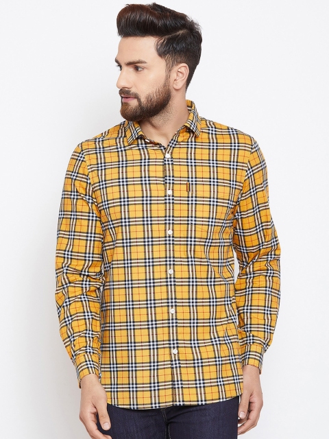 

Canary London Men Mustard Slim Fit Checked Casual Shirt