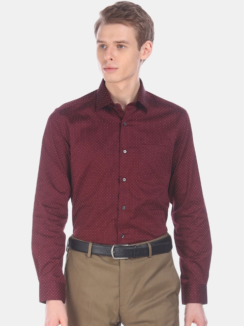 

Arrow Men Red Slim Fit Printed Cotton Formal Shirt