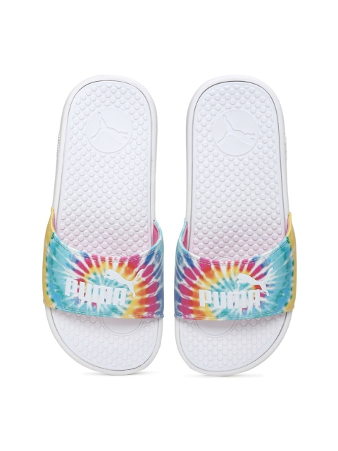 

Puma Women White & Multicoloured Printed Sliders