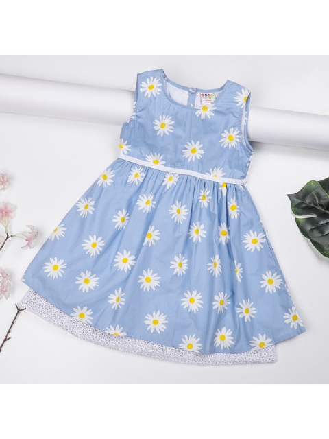 

ZION Blue & White Floral A-Line Dress