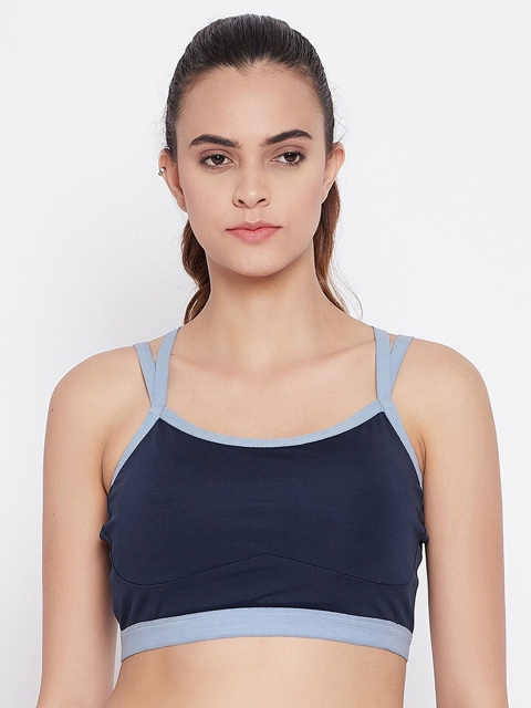 

Clovia Blue Workout Bra - Full Coverage Lightly Padded