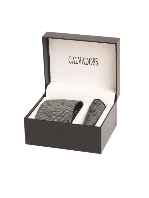 

Calvadoss Men Grey Self-Design Microfiber Accessory Gift Set